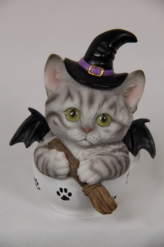 Cat Witch Set with Broomstick